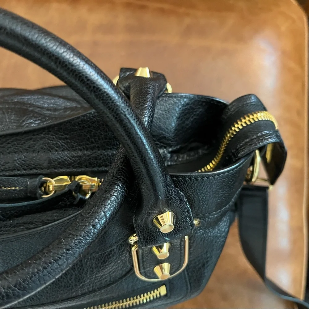 Balenciaga Black Shoulder Bag with Gold Accents - Picture 6 of 16